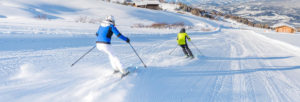 Carving sur l'Alpe de Siusi dans les Dolomites